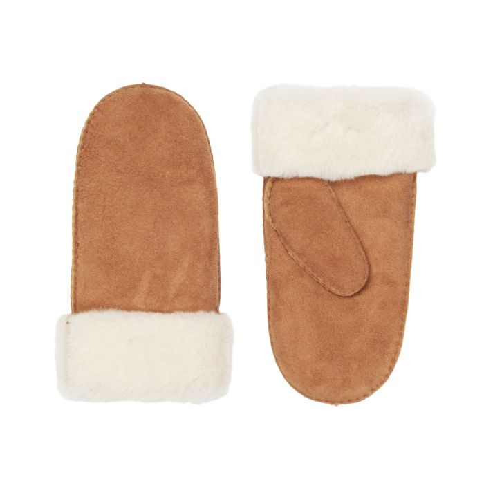 MJM Mitten Rie Sheepskin, dames wanten, cognac