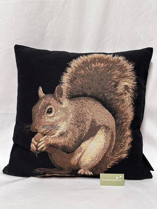 Gobelin Kussen Eekhoorn, zwart