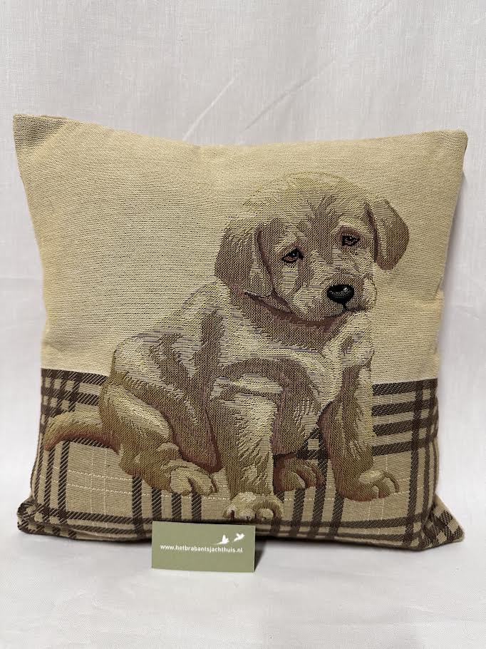Afbeelding laden in Galerijviewer, Gobelin Kussen Labrador Pup, beige