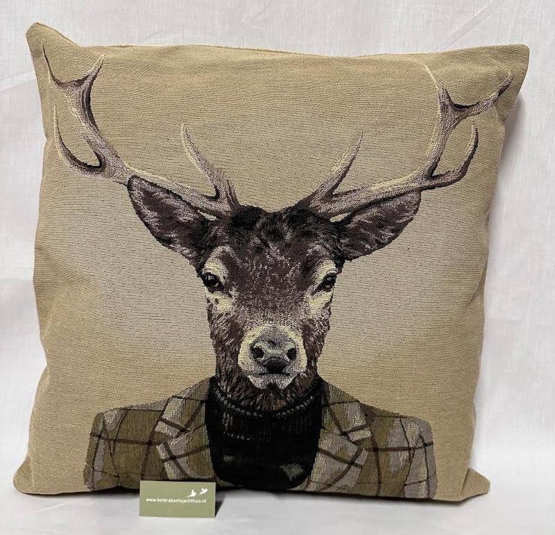 Afbeelding laden in Galerijviewer, Gobelin Kussen Dressed Deer Tweed Jacket, beige