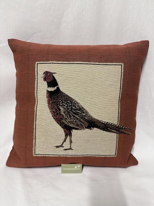 Afbeelding laden in Galerijviewer, Gobelin Kussen Pheasant Standing, terra