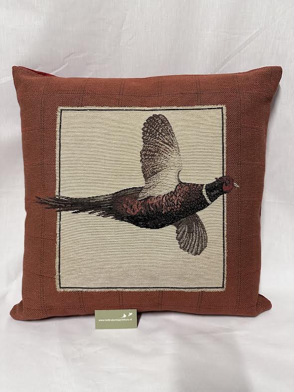 Afbeelding laden in Galerijviewer, Gobelin Kussen Fazant Vliegend, terra