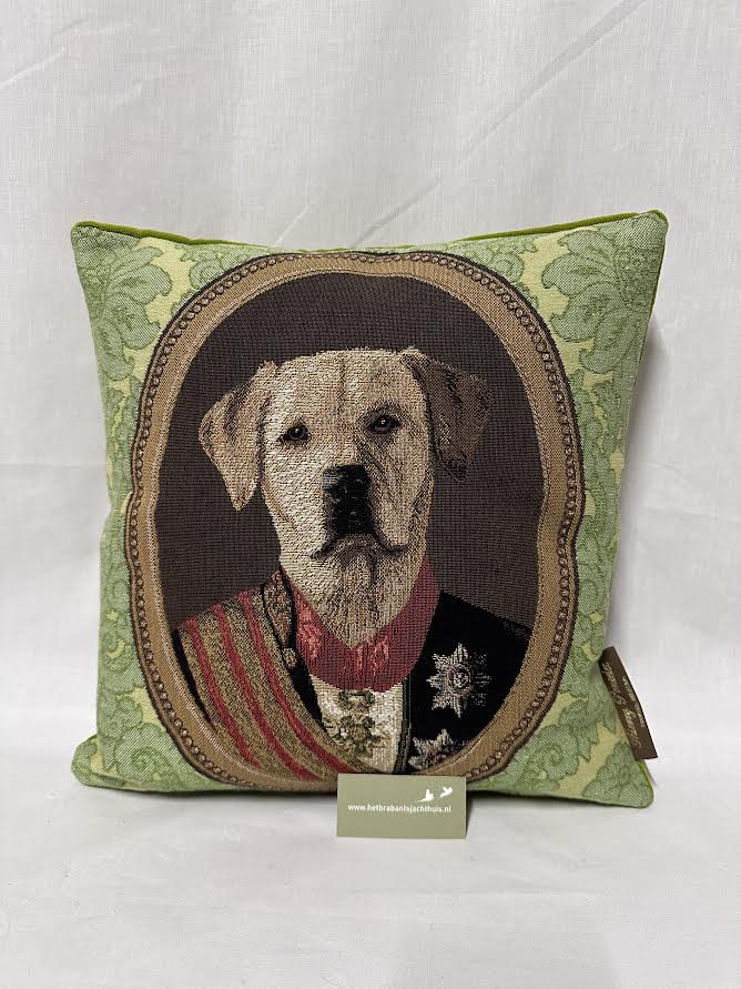 Afbeelding laden in Galerijviewer, Gobelin Kussen Poncelet Labrador, groen