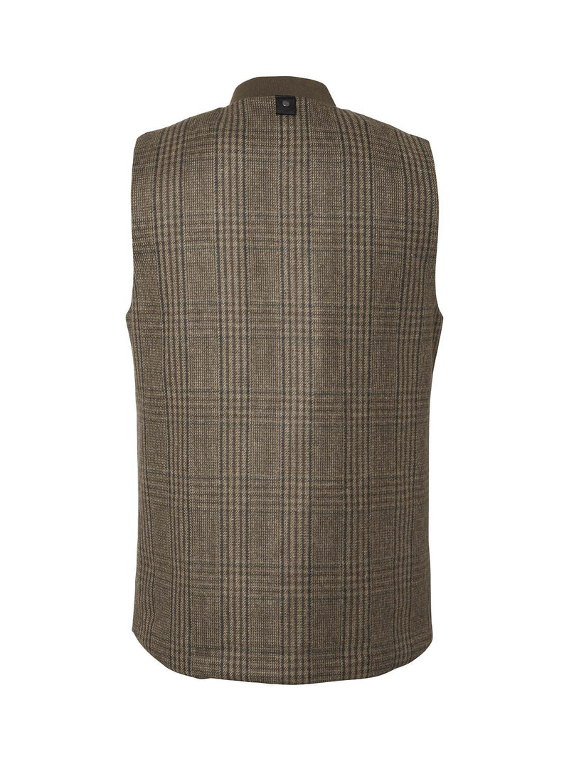 Afbeelding laden in Galerijviewer, Chevalier Sion Fill100 Tweed Vest Men, dark brown glencheck