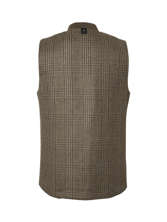Chevalier Sion Fill100 Tweed Vest Men, dark brown glencheck