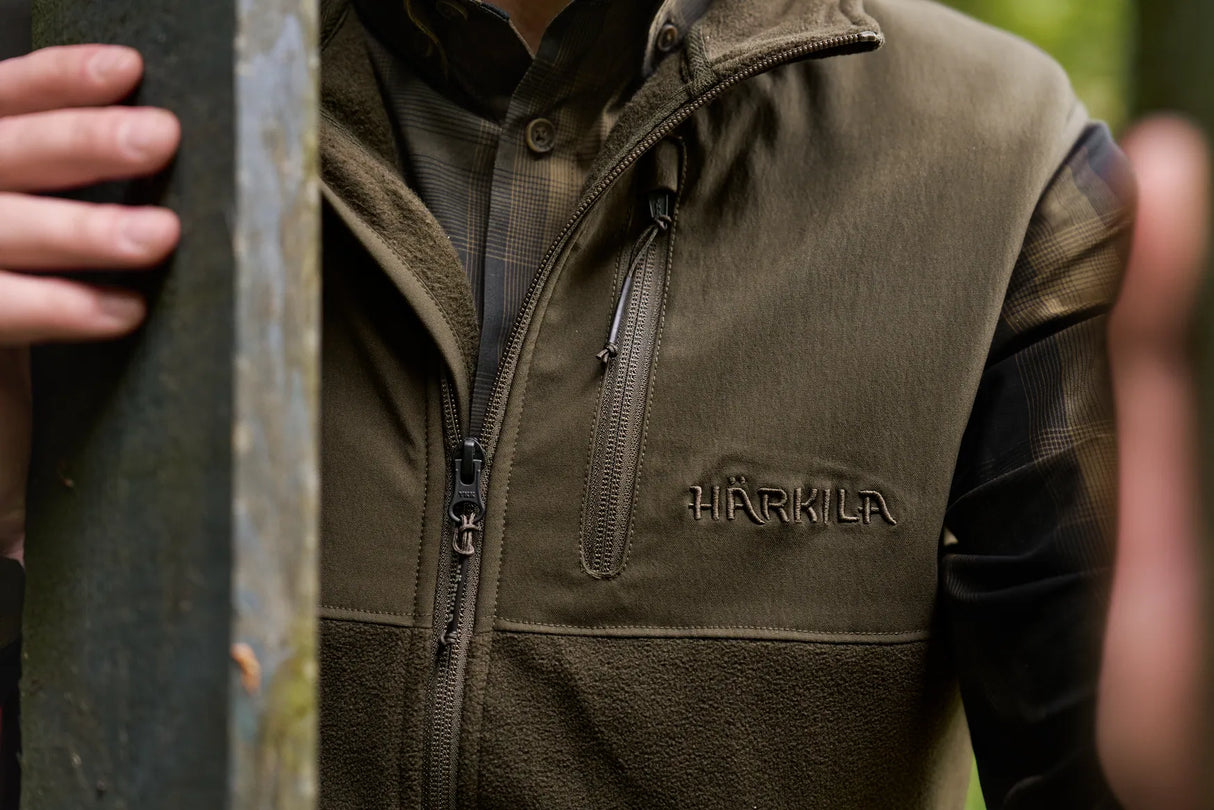 Härkila Fjell Fleece Waistcoat, hunting green/willow green