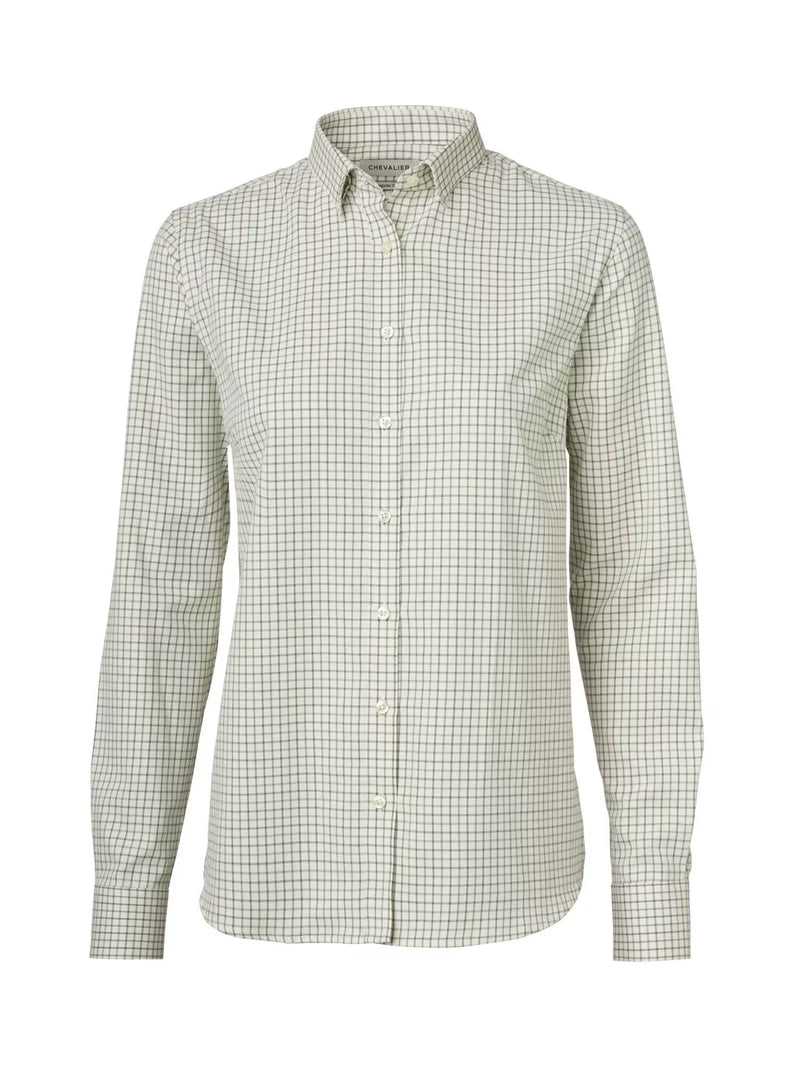 Afbeelding laden in Galerijviewer, Chevalier Chorley Shooting Fit Shirt Women, thyme green tattersall