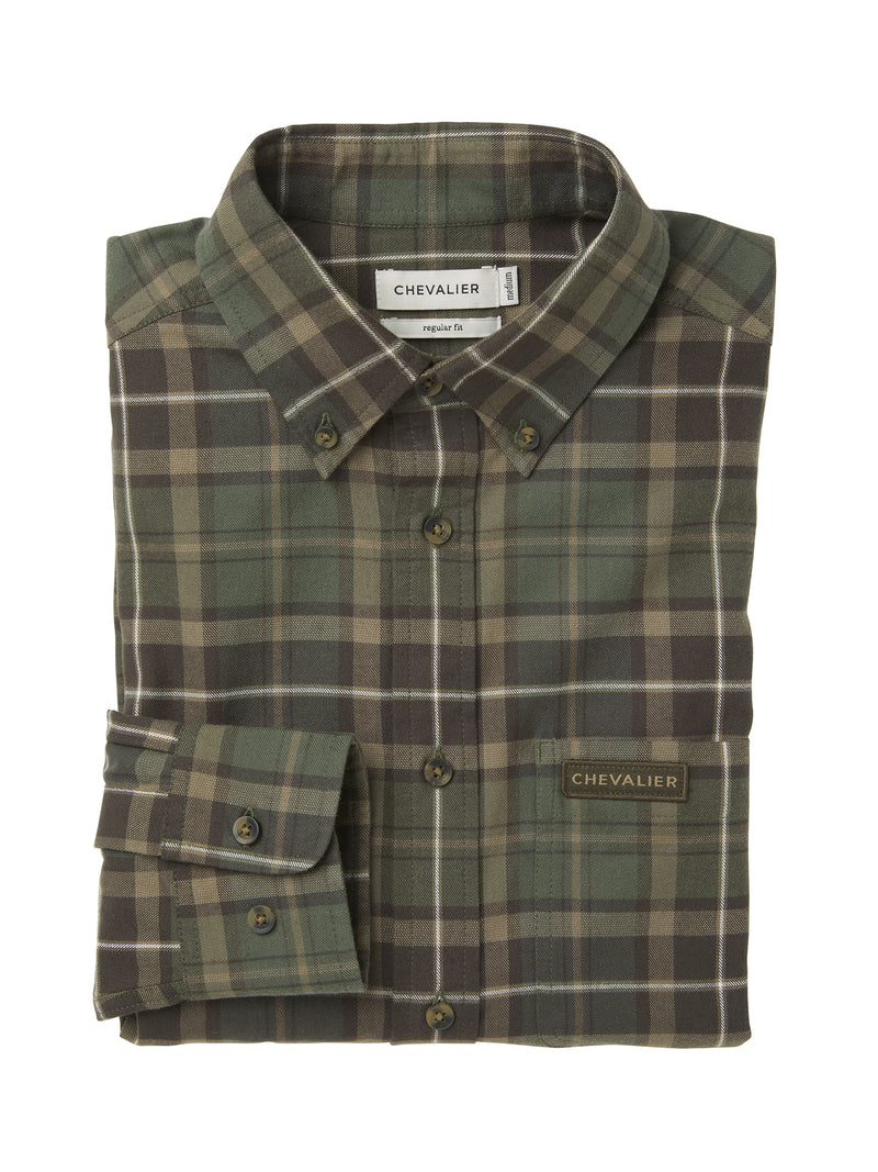 Afbeelding laden in Galerijviewer, Chevalier Teal Light Flannel Shirt Men, hemlock green checked