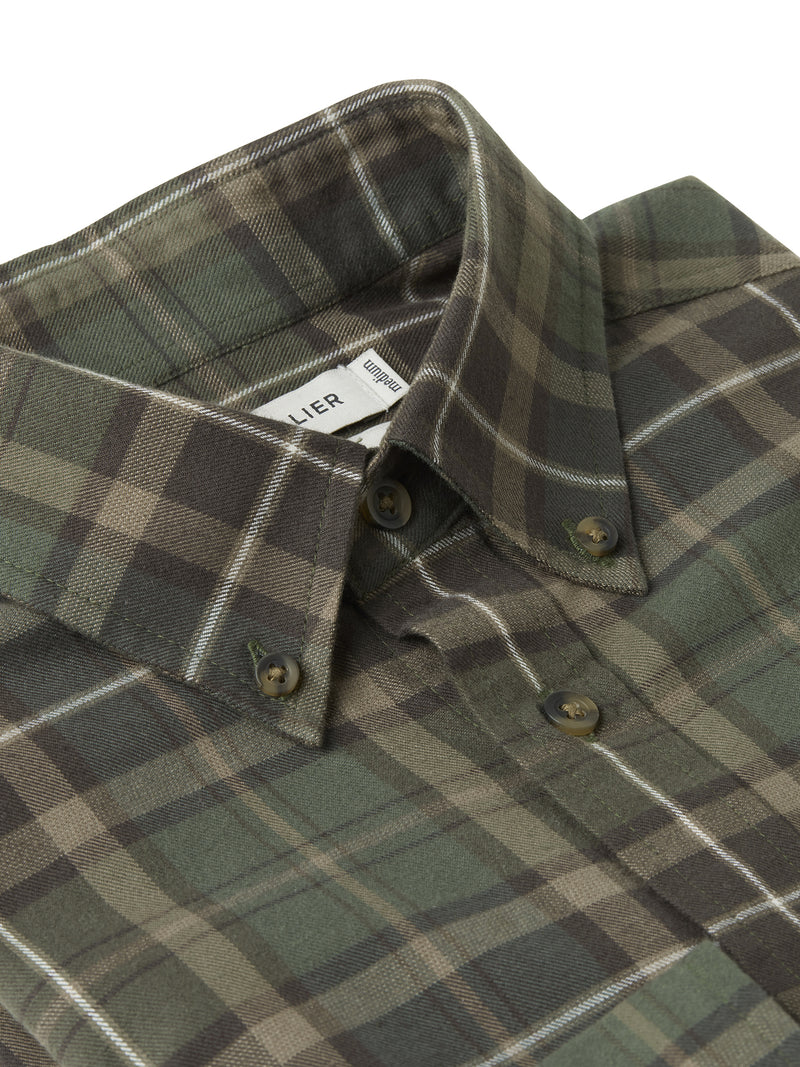 Afbeelding laden in Galerijviewer, Chevalier Teal Light Flannel Shirt Men, hemlock green checked