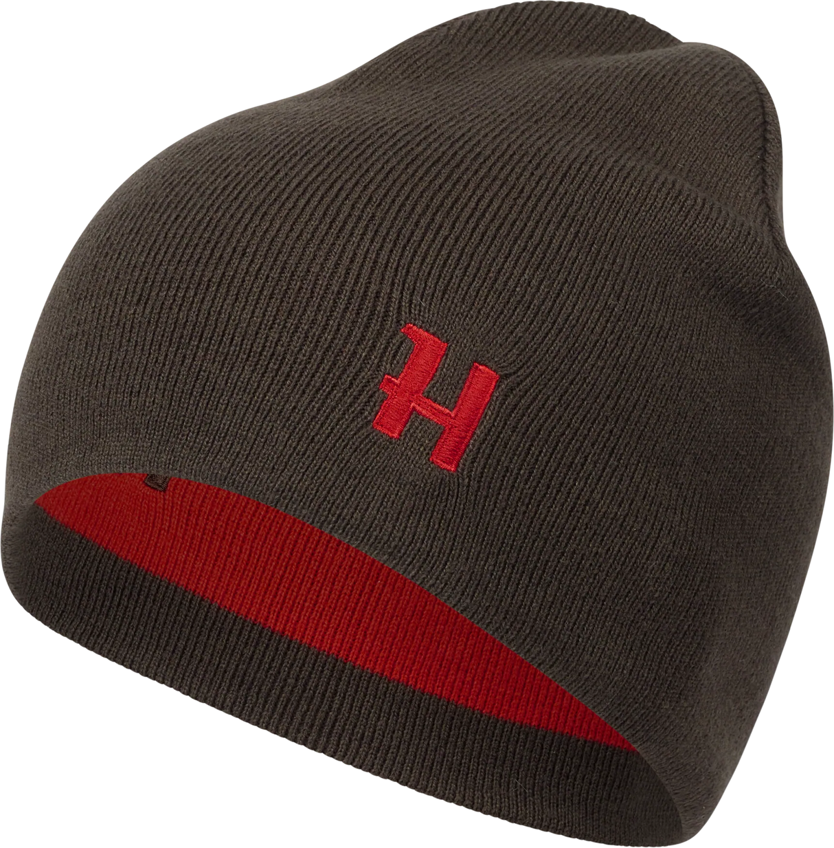 Härkila Aspire Reversible Beanie, shadow brown/red