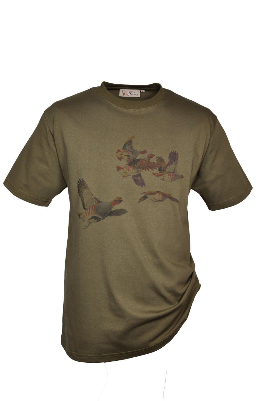 Hubertus T-shirt "Patrijs", unisex, olive