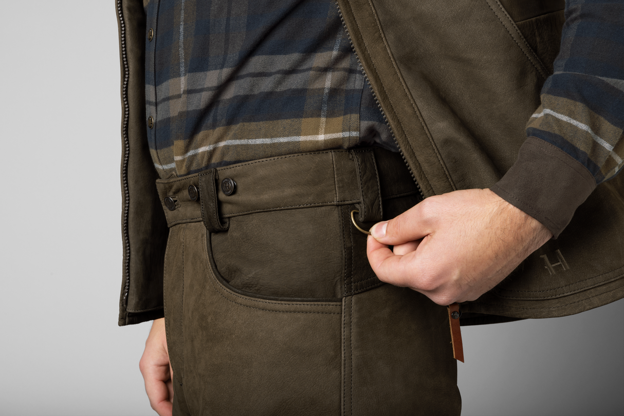 Härkila Pro Hunter Leather Trousers, willow green