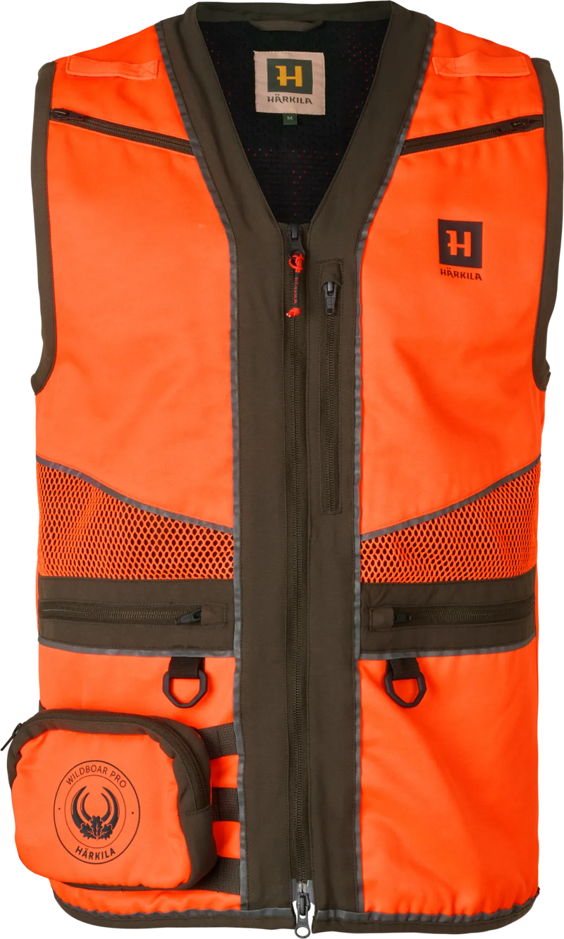 Afbeelding laden in Galerijviewer, Härkila Wildboar Pro Blaze Waistcoat, orange blaze/brown