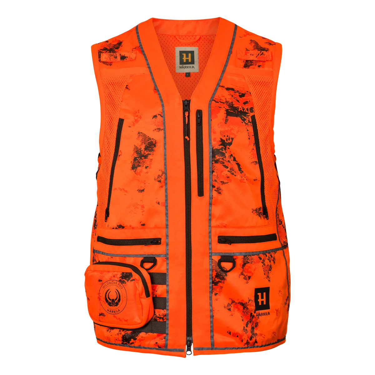 Härkila Wildboar Pro Blaze Camo Waistcoat, AXIS MSP CE Orange