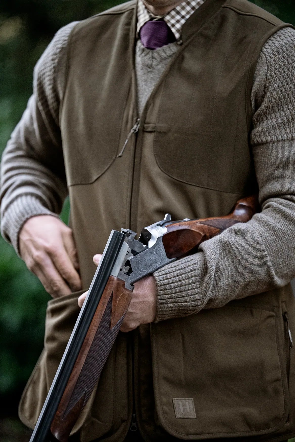 Härkila Skye Shooting Waistcoat, willow green/shadow brown
