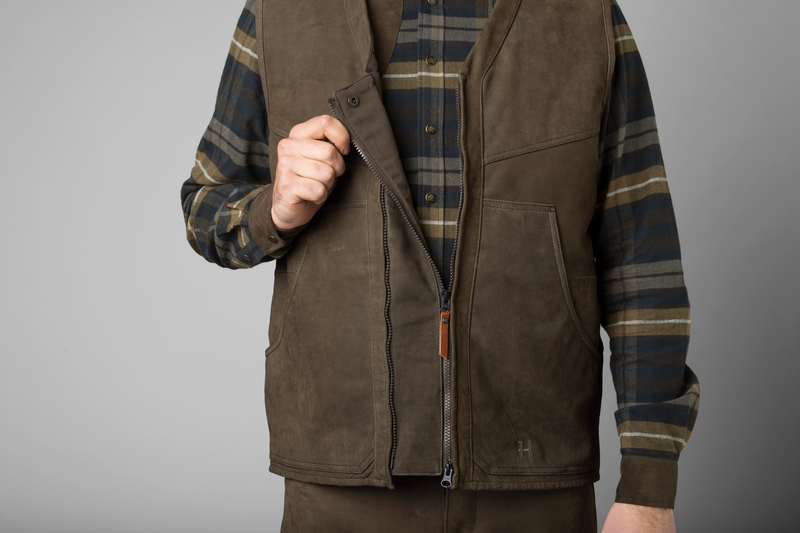 Afbeelding laden in Galerijviewer, Härkila Pro Hunter Leather Waistcoat, willow green