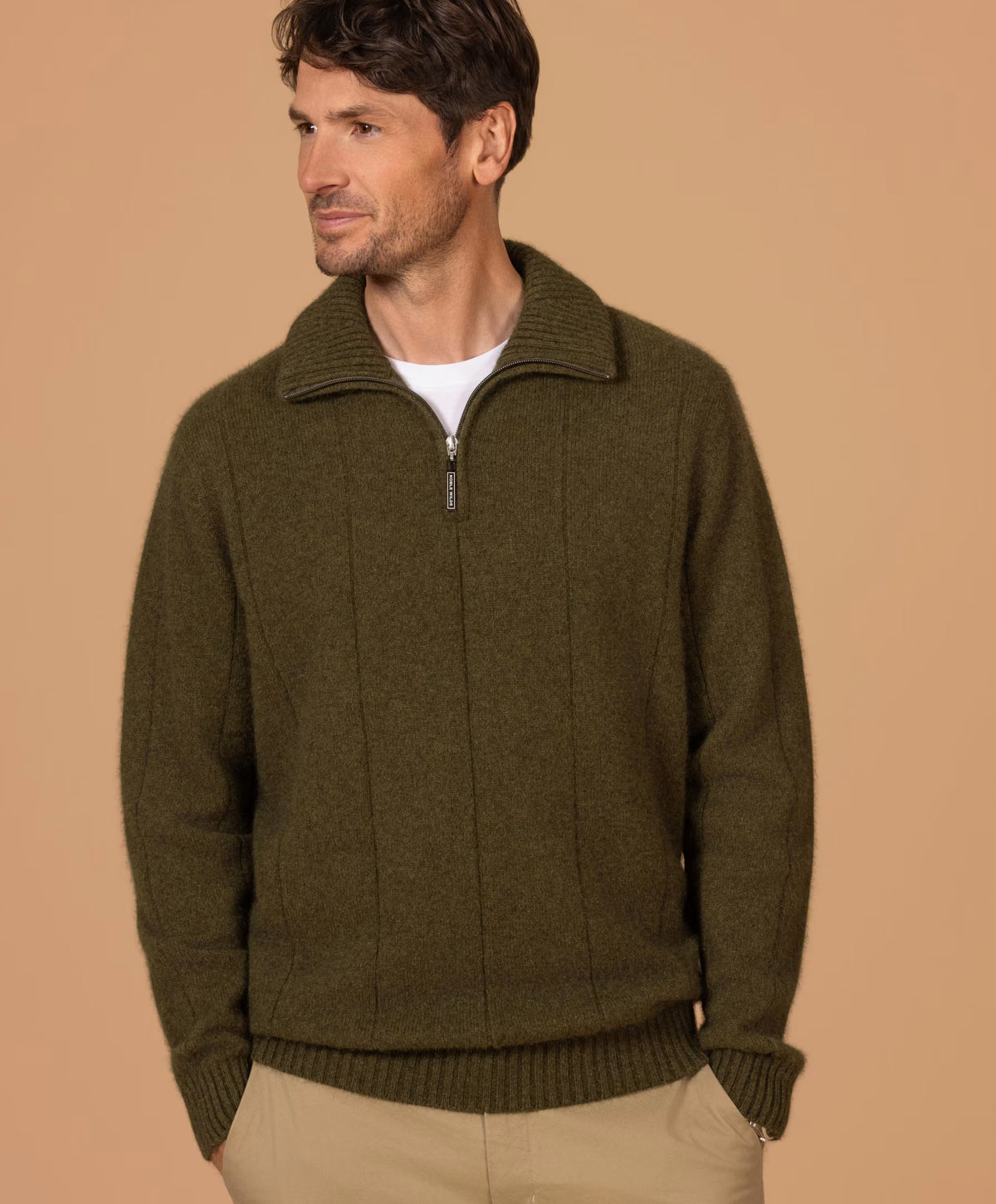 Noble Wilde Mens Javelin Zip Neck, avoka