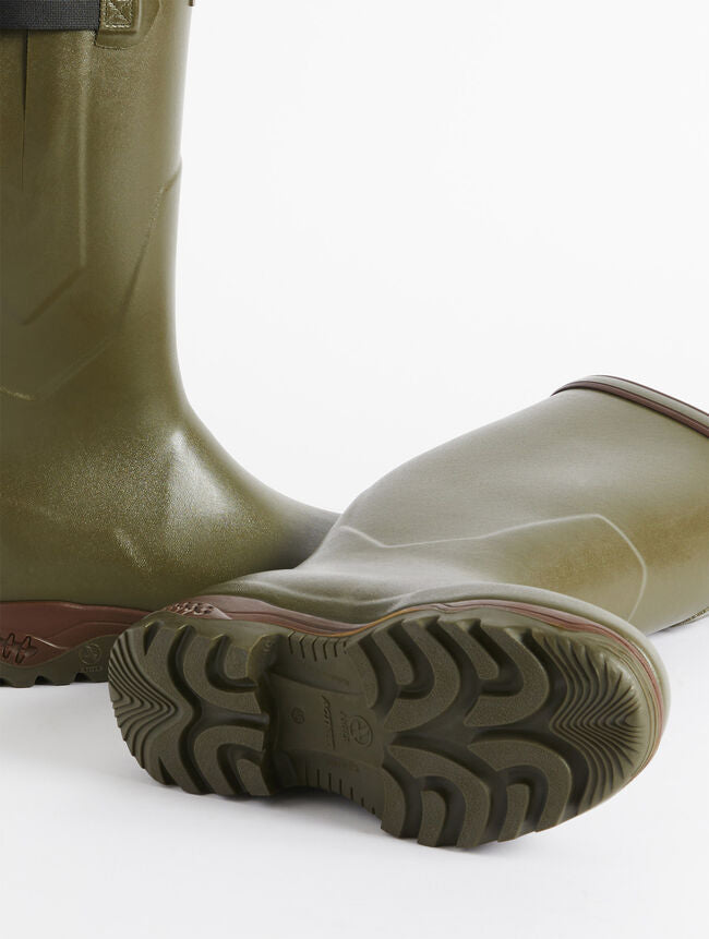 Aigle Parcours 2 ISO, gevoerde natuur rubberen laars, kaki