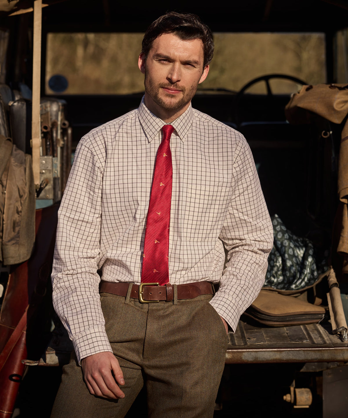 Schöffel Burnham Tattersall Classic Shirt Heren, blueberry tattersall