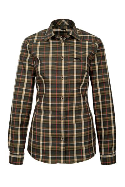 Jagdhund Frieda damesblouse, green check