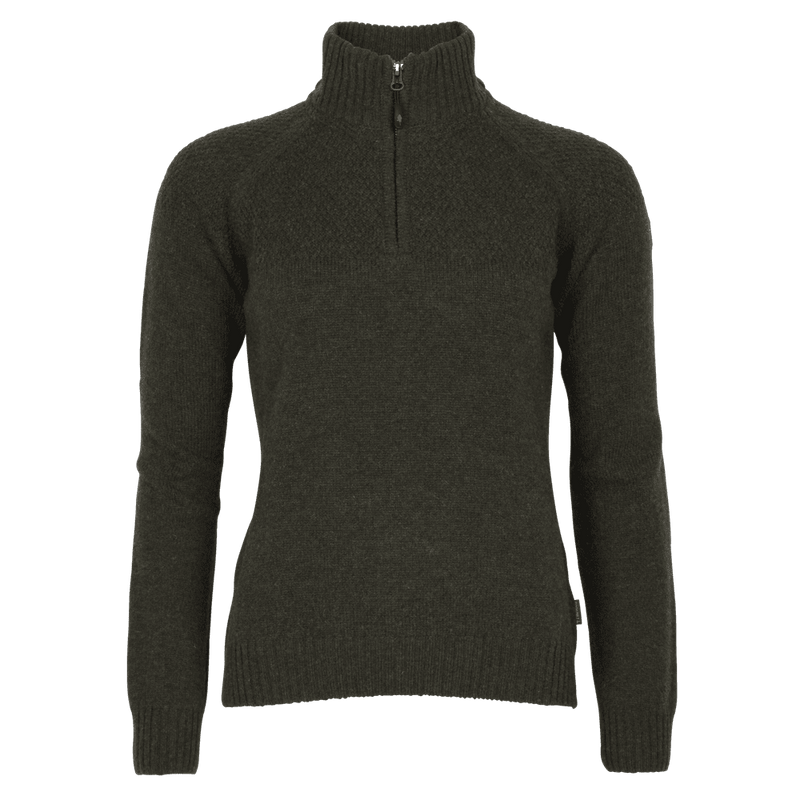 Afbeelding laden in Galerijviewer, Pinewood Värnamo T-Neck Sweater Women, dark green melange