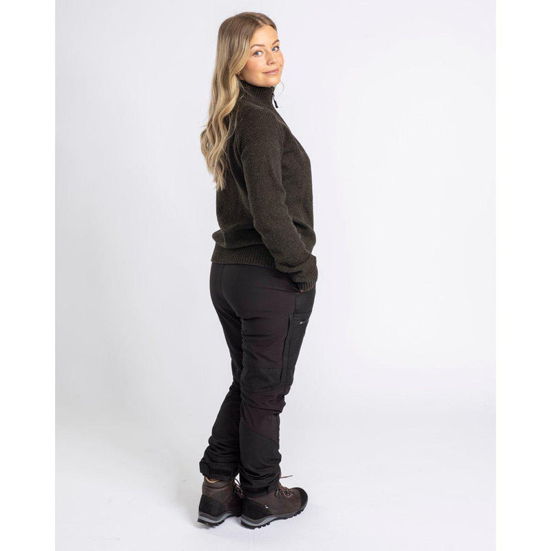 Afbeelding laden in Galerijviewer, Pinewood Värnamo T-Neck Sweater Women, dark green melange