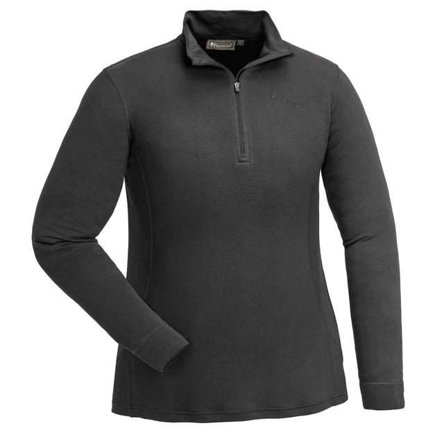 Afbeelding laden in Galerijviewer, Pinewood Abisko Merino Base Layer Half Zip W, black
