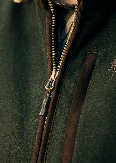 Pinewood Nydala Wool Vest, mossgreen/suède brown