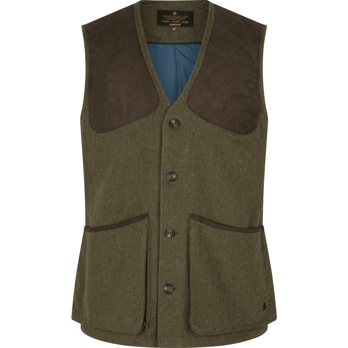 Seeland Hillside Tweed Waistcoat, moss green