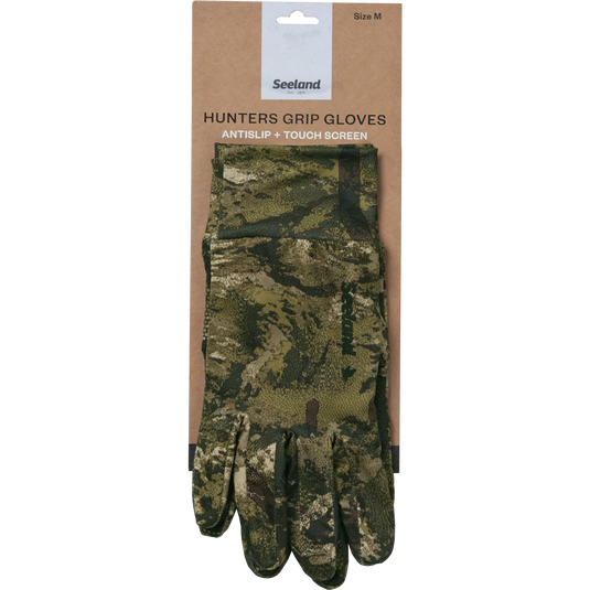 Seeland Grip Camo Gloves, InVis MPC green