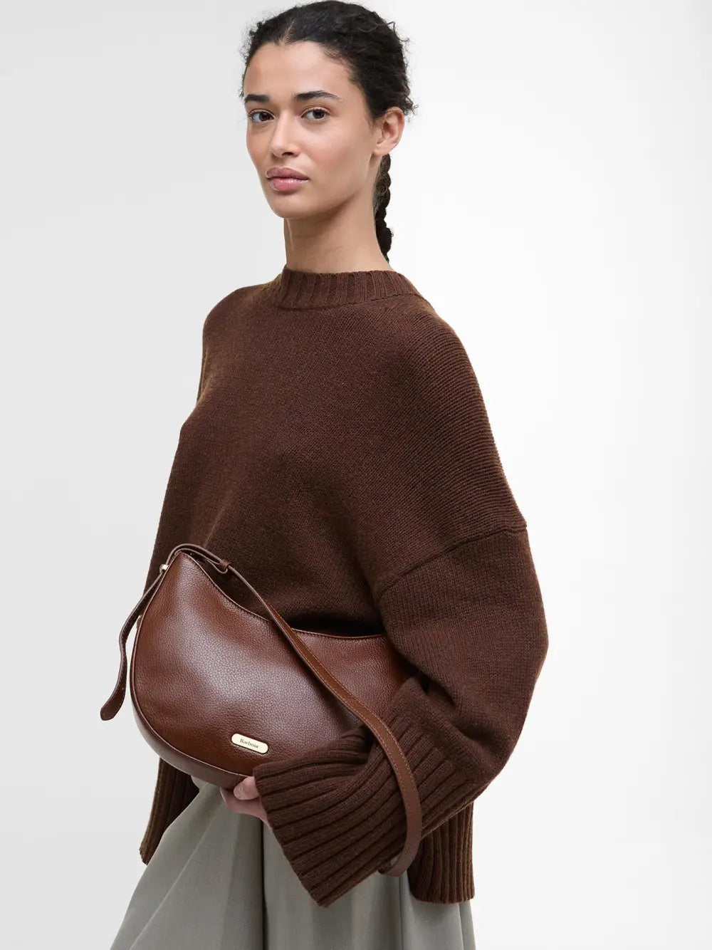 Barbour Sorrel Leather Sling Bag, brown