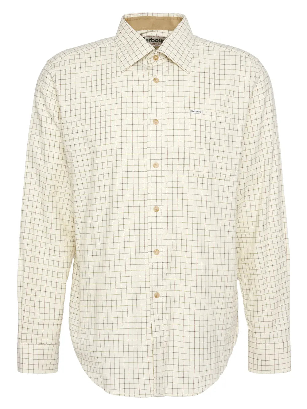 Barbour Field Tattersall Regular Shirt, green/brown