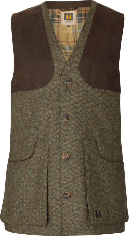Härkila Kenmore Shooting Waistcoat, forest green/herringbone