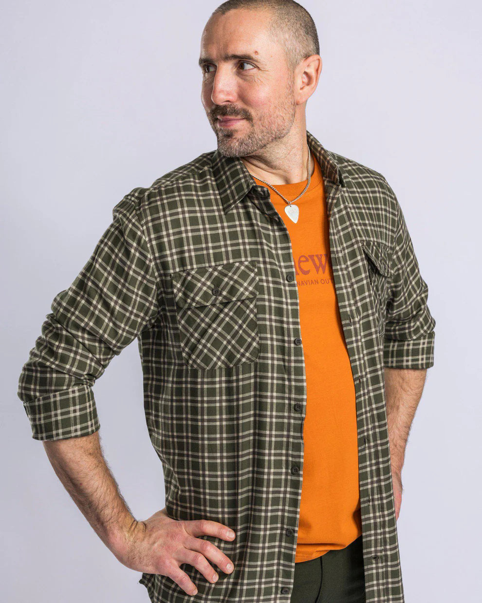 Pinewood Lappland Wool Shirt, moss green/light khaki