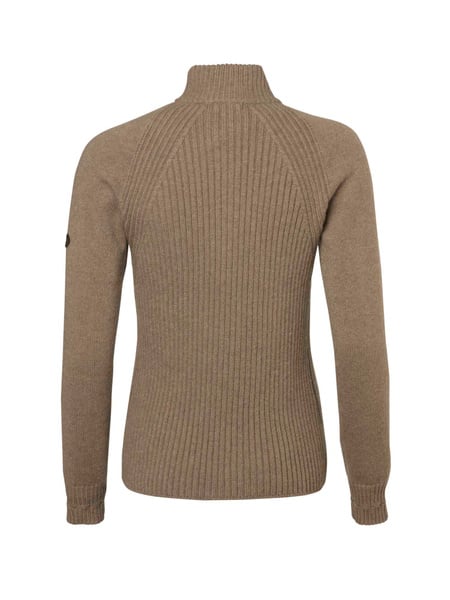 Stella Half Zip Wool Pullover Women Saddle Brown