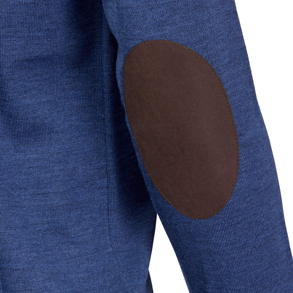 Afbeelding laden in Galerijviewer, Laksen Sussex, merino herentrui met V-hals, corn blue