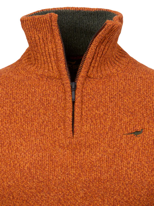 Afbeelding laden in Galerijviewer, Laksen Tyne, lamswollen damestrui met rits, terra