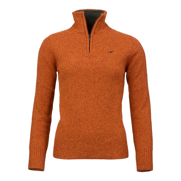 Afbeelding laden in Galerijviewer, Laksen Tyne, lamswollen damestrui met rits, terra