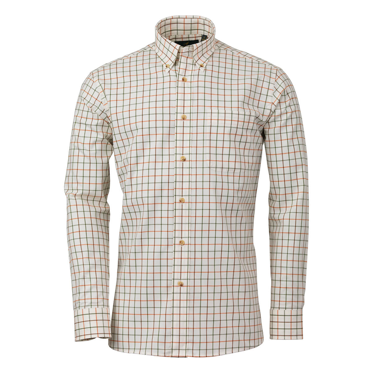 Laksen Dave Cotton Wool Shirt, forest/brownie/burnt orange