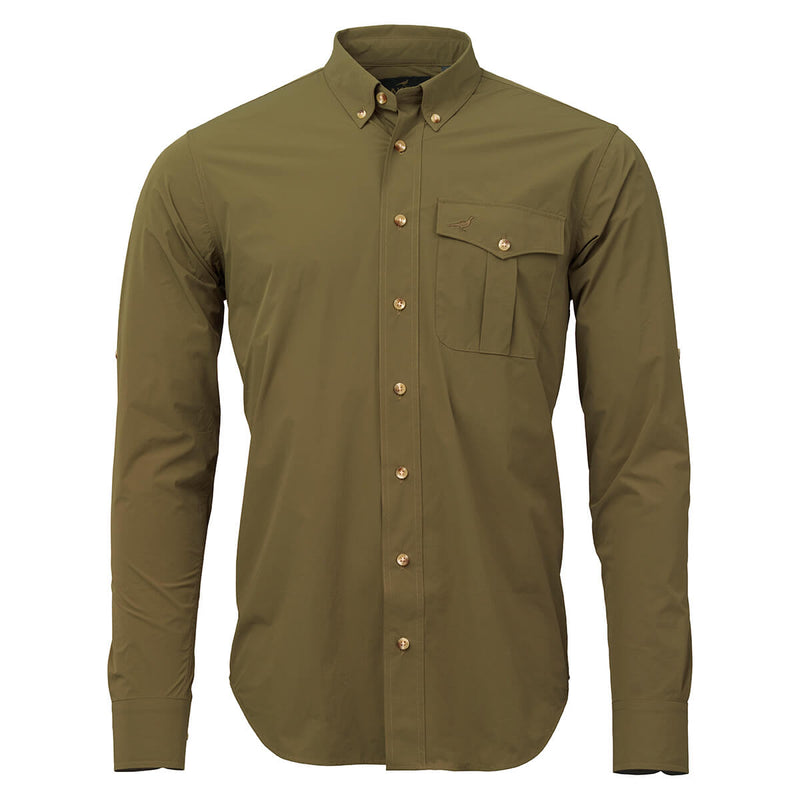 Afbeelding laden in Galerijviewer, Laksen Kinshasa Tech Shirt – Olive Green - Het Brabants Jachthuis