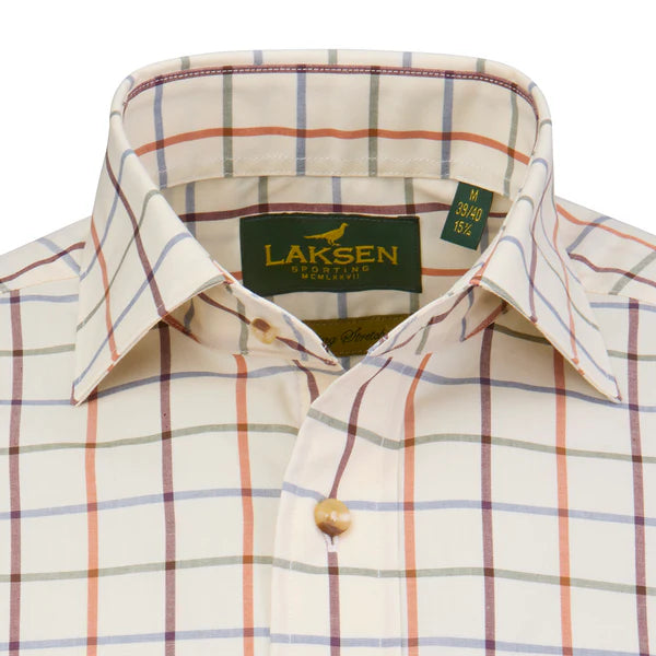Laksen Dawson, Sporting Stretch Shirt, burnt orange/cornflower/bordeaux/forest