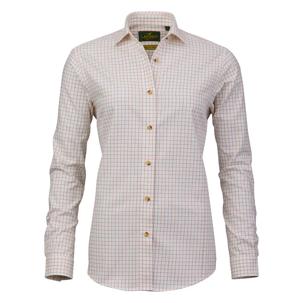 Laksen Haley Cotton Wool Shirt, burnt orange/rum