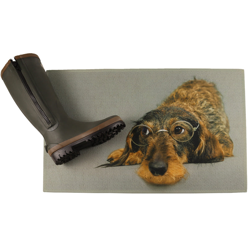 Afbeelding laden in Galerijviewer, Deurmat, teckel met bril