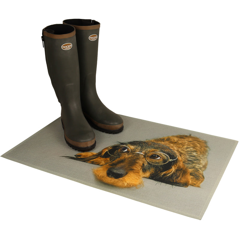 Afbeelding laden in Galerijviewer, Deurmat, teckel met bril