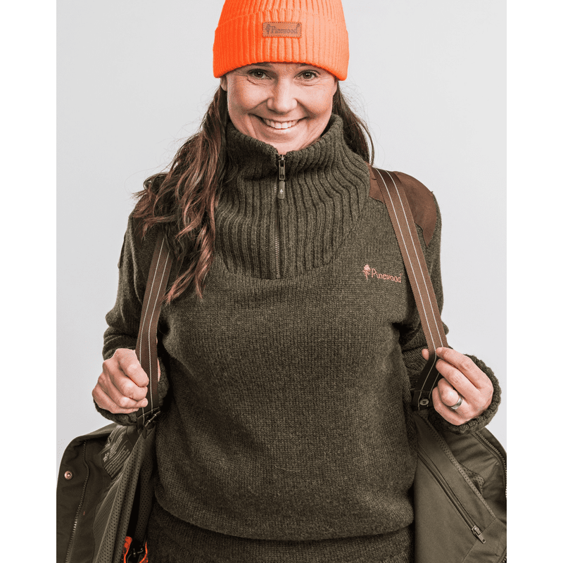 Afbeelding laden in Galerijviewer, Pinewood Hurricane Sweater Women, dark green/dark brown