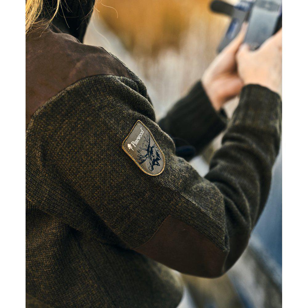 Pinewood Hurricane Sweater Women, dark green/dark brown