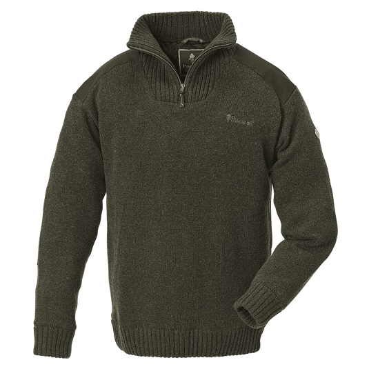 Pinewood Hurricane Sweater Men, dark green/dark brown