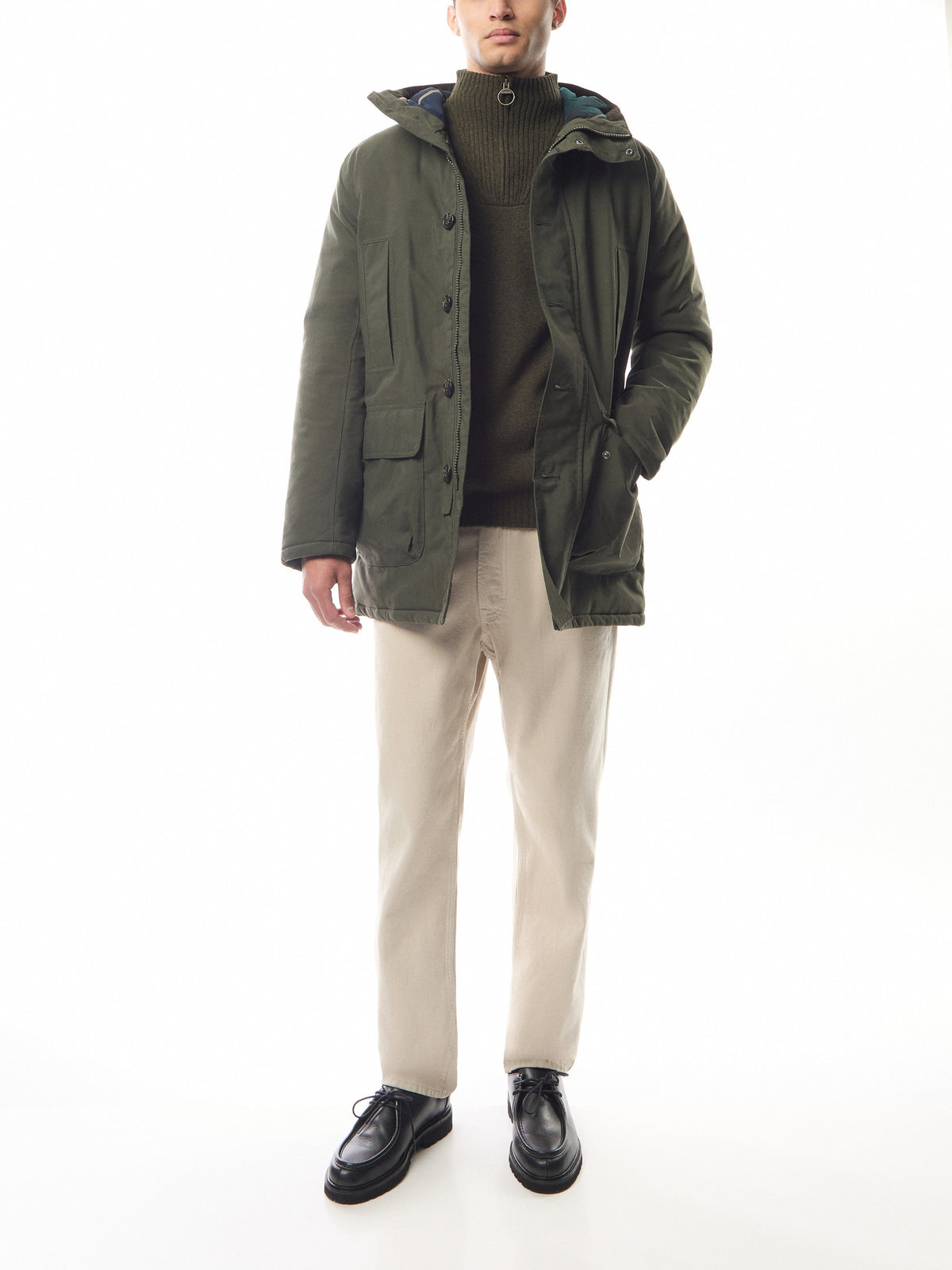 Barbour Essential Lambswool Half Zip Jumper, seaweed