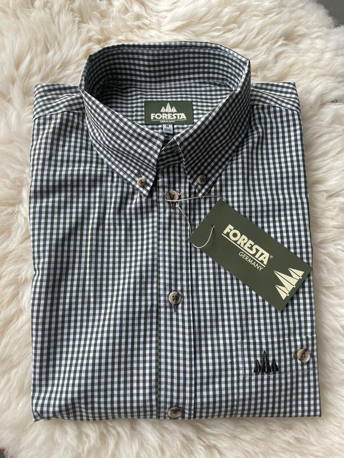 Foresta heren overhemd, vichy karo, olive