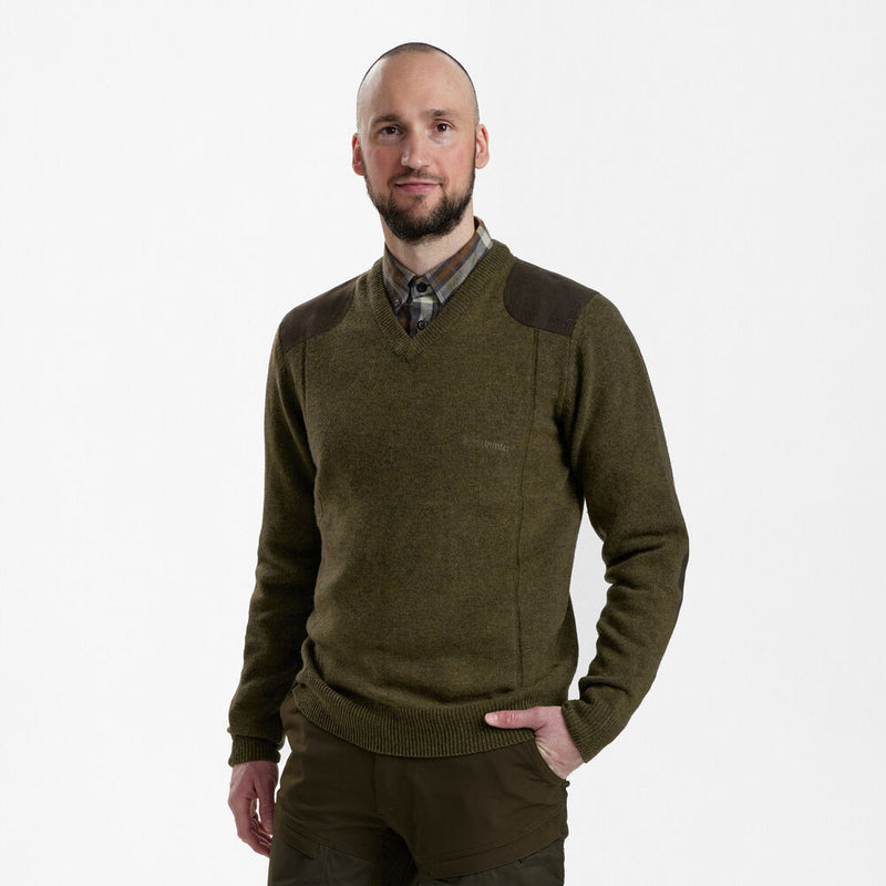 Afbeelding laden in Galerijviewer, Deerhunter Sheffield Knit with V-neck, cypress